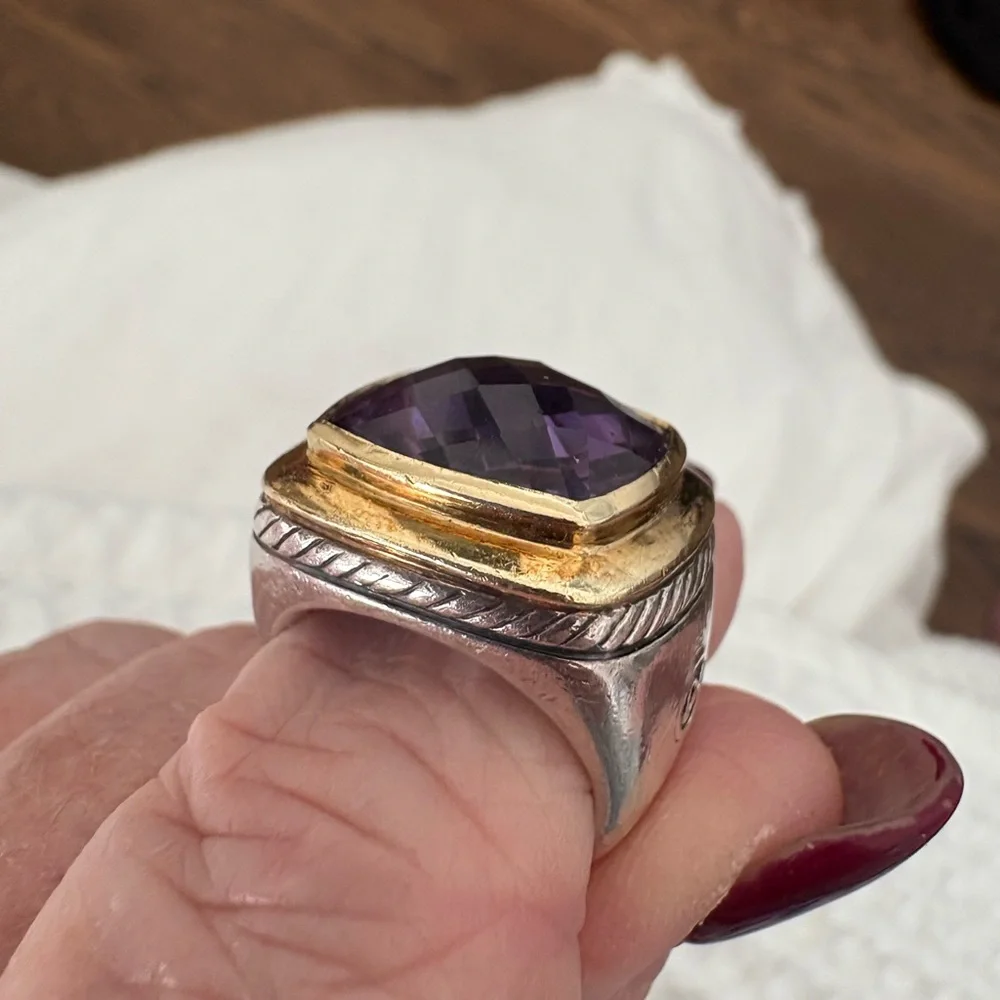 David Yurman❌NOT AVAILABLE❌Gold & Sterling Silver Ring with Amethyst Gemstone - Picture 8 of 16